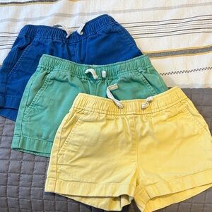 Crewcuts Kids Shorts Trio in Blue, Green, and Yellow